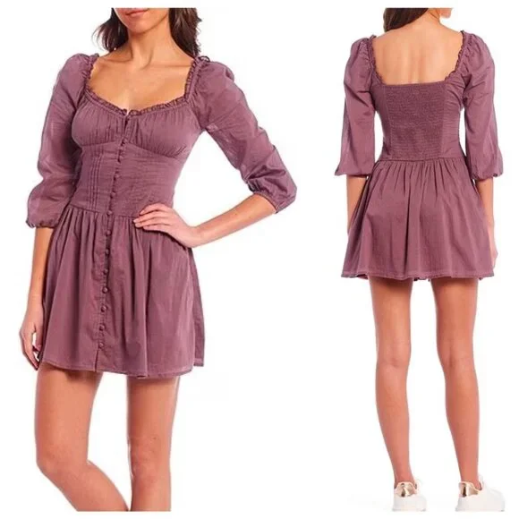 NWT BDG Urban Outfitters Lydia 3/4 Sleeve Corsetry Mini Dress, size X Small - Picture 1 of 11